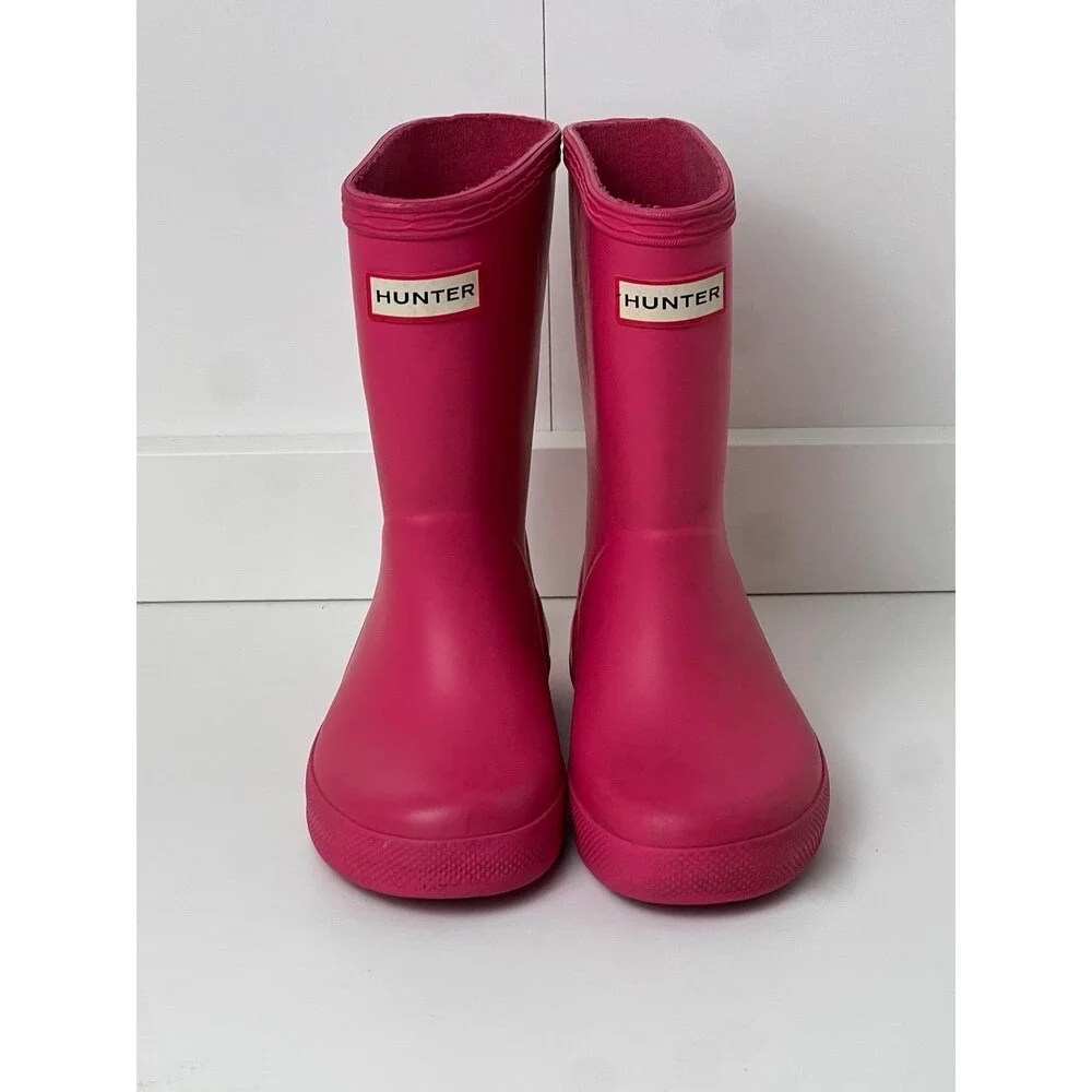 Hunter Kids First Classic Rain Welly Boots Pink Girls Toddler